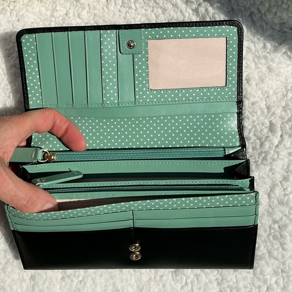 RADLEY LONDON Black Matinee Flapover Wallet 7 1/2” X 4” - Picture 6 of 11